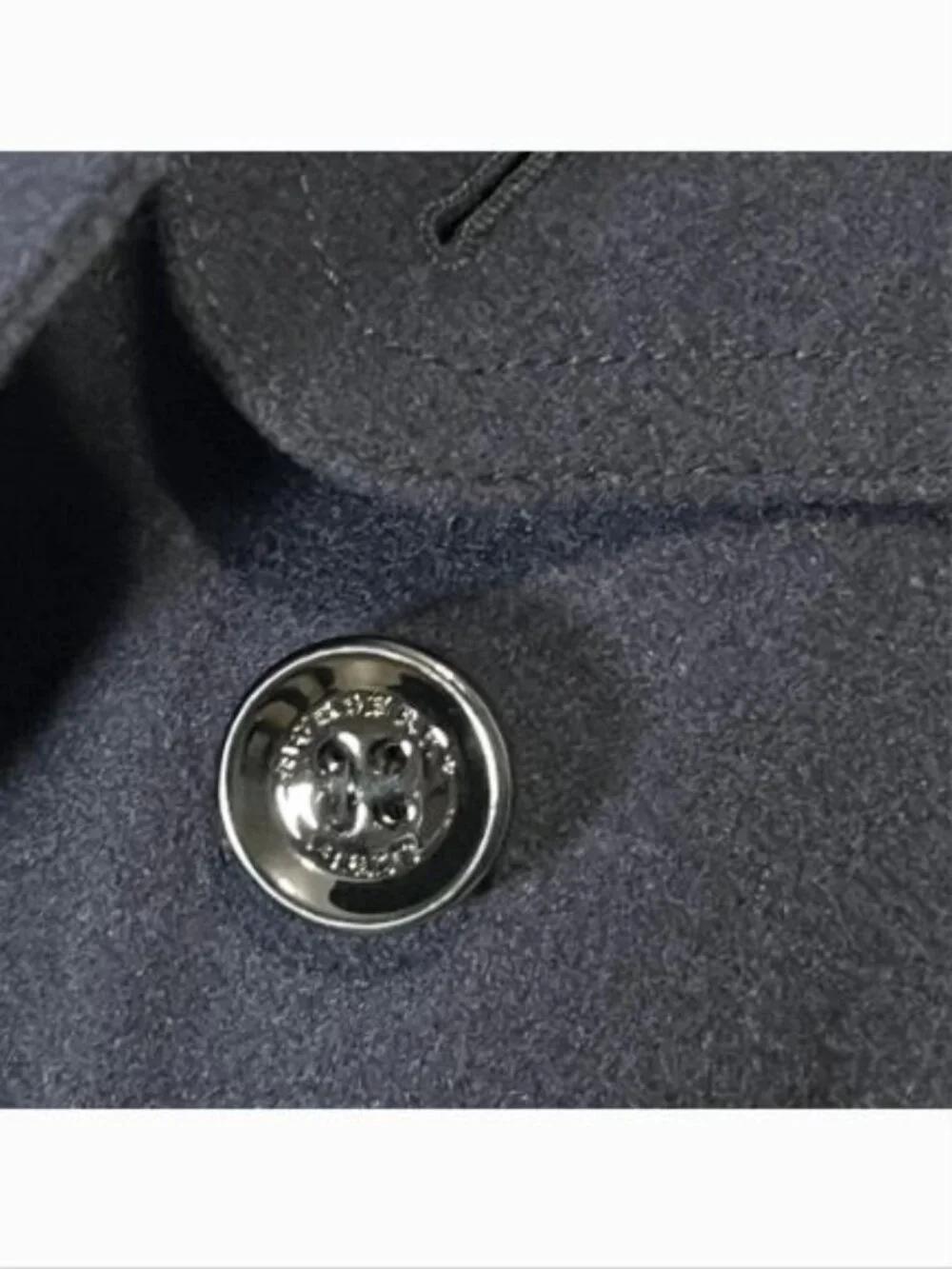 Burberry Wool Cashmere Navy Double-Breasted Coat USA Size 2 - Picture 4 of 5